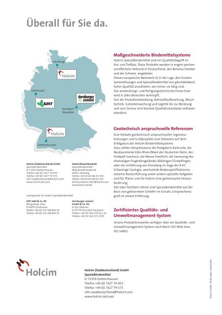 PRODUKTÜBERSICHT - Holcim Süddeutschland