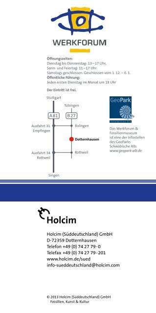 FOSSILIEN, KUNST & KULTUR - Holcim Süddeutschland