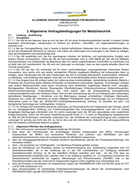 AGB-NÖLKH-MT Fassung 2013-07-01 - NÖ Landeskliniken-Holding