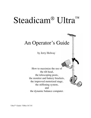 Steadicam Ultra Manual - Hollywood Studio Rentals