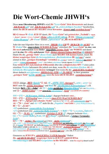 Die Wort-Chemie JHWH's - Holofeeling