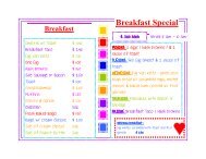 Kletz Snack Bar Menu