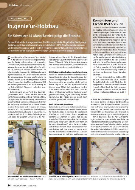 Ingenieure Holzbau als pdf (mehr zu Holzkurier ... - neue Holzbau AG
