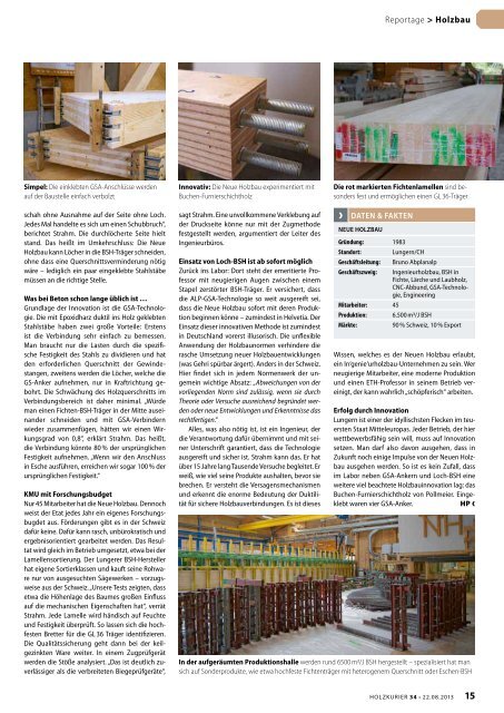 Ingenieure Holzbau als pdf (mehr zu Holzkurier ... - neue Holzbau AG