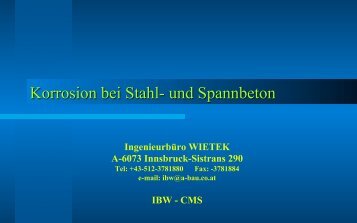 Korrosion bei Stahl- und Spannbeton - Ingenieurbüro Wietek