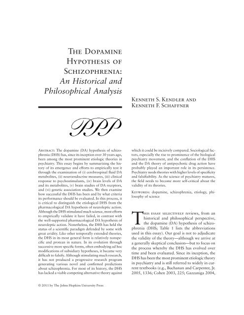 The Dopamine Hypothesis of Schizophrenia: An Historical and ...