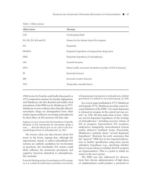 The Dopamine Hypothesis of Schizophrenia: An Historical and ...