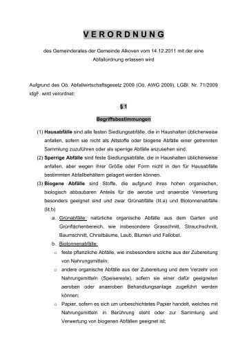 Abfallordnung (81 KB) - .PDF - Gemeinde Alkoven