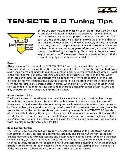 TEN-SCTE 2.0 Tuning Tips - Horizon Hobby