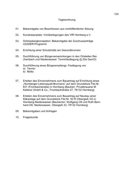 Protokoll 10 vom 12.09.2012 - Hornberg