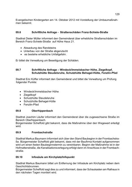 Protokoll 10 vom 12.09.2012 - Hornberg