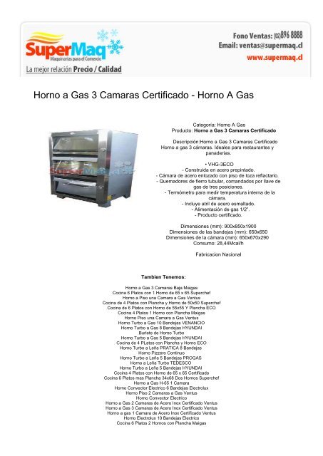 Horno Gas 65x65 CERTIFICADO