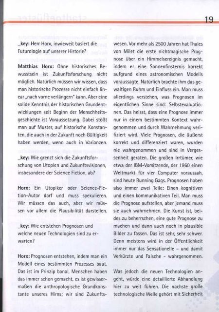 key - Magazin für Wirtschaft und Wissen - Matthias Horx