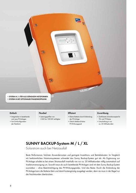 Sunny Backup-System - Solarstrom auch bei Netzausfall