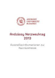 Heft mit den Austellerinformationen zur Karrieremesse - Andrássy ...