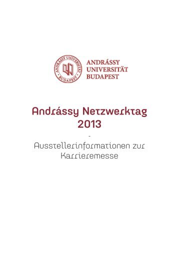 Heft mit den Austellerinformationen zur Karrieremesse - Andrássy ...