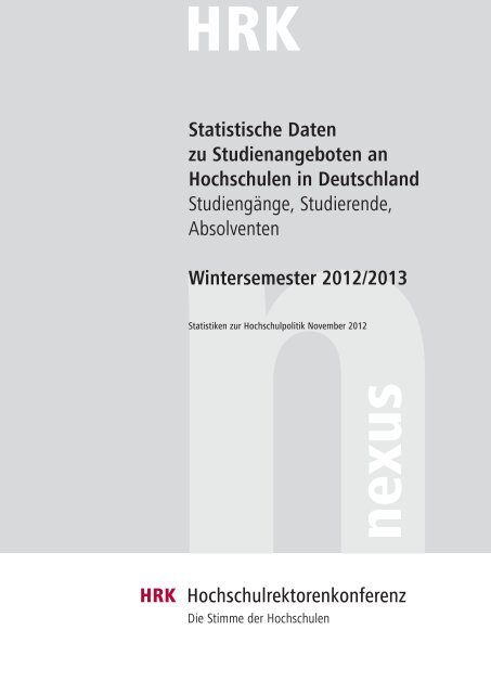 Statistische Daten zu Studienangeboten an ... - HRK nexus