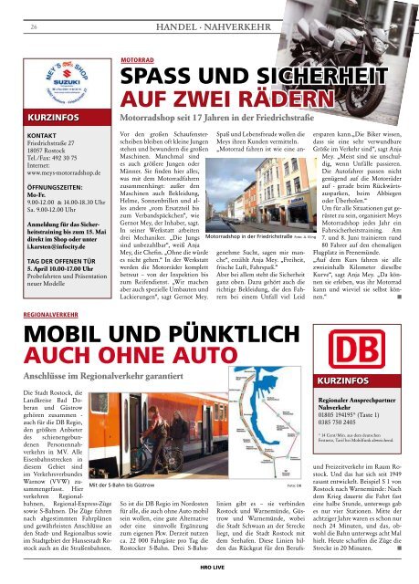 HROLIVE - HROÂ·LIFE - Das Magazin fÃ¼r die Hansestadt Rostock