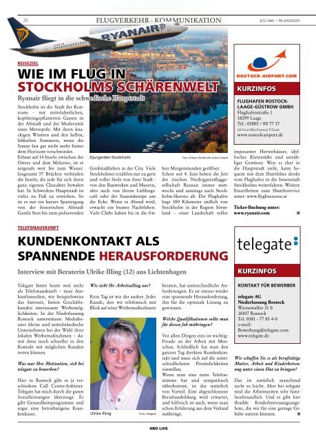 am 03. Juli 2008 - HROÂ·LIFE - Das Magazin fÃ¼r die Hansestadt ...
