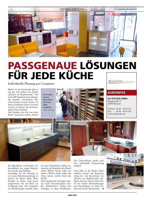 am 03. Juli 2008 - HROÂ·LIFE - Das Magazin fÃ¼r die Hansestadt ...