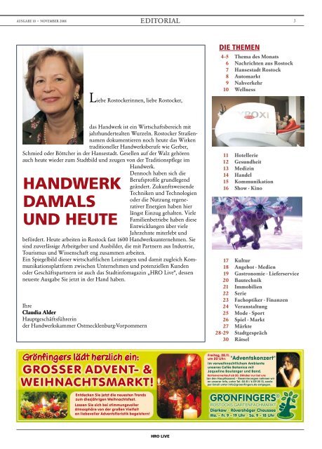 November 2008 - HROÂ·LIFE - Das Magazin fÃ¼r die Hansestadt ...