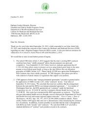 Letter to CMS requesting additional clarification - DSHS