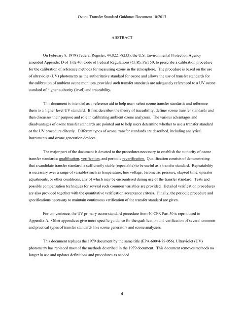 Transfer Standards For Calibration of Air Monitoring Analyzers for ...