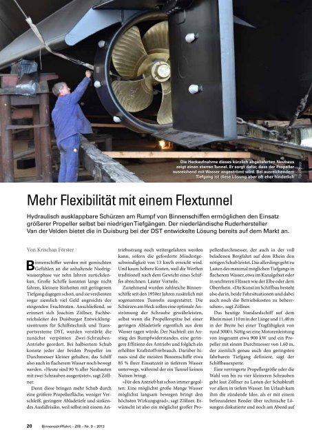 Mehr Flexibilität mit einem Flextunnel - Van Der Velden Marine