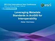 Leveraging Metadata Standards in ArcGIS for Interoperability - Esri