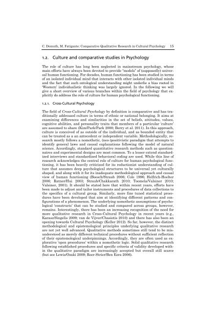 Comparative qualitative research in Cultural Psychology - VBN