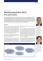 Mittelstandsanleihen 2013: Pro und Contra - BDO