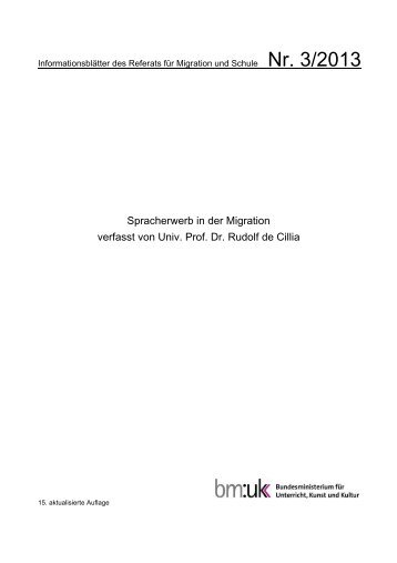 Spracherwerb in der Migration - Bundesministerium für Unterricht ...