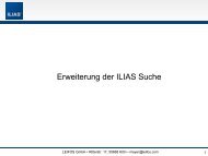 The Open Source Learning Management System ILIAS ... - ILIASuisse