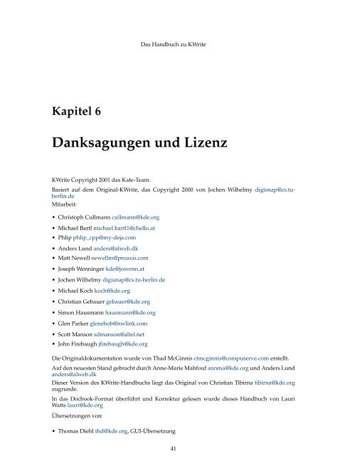 Das Handbuch zu KWrite - KDE Documentation