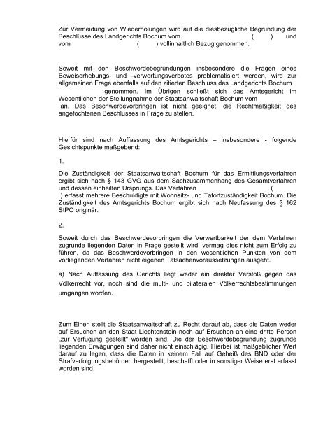 AG Bochum II - hrr-strafrecht.de