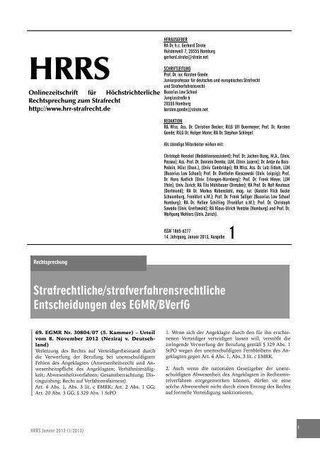 HRRS Ausgabe 1/2013 - hrr-strafrecht.de