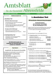 I. Amtlicher Teil - Gemeinde Ahrensfelde