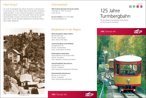 finden Sie den Jubiläumsflyer der Turmbergbahn - KVV - Karlsruher ...
