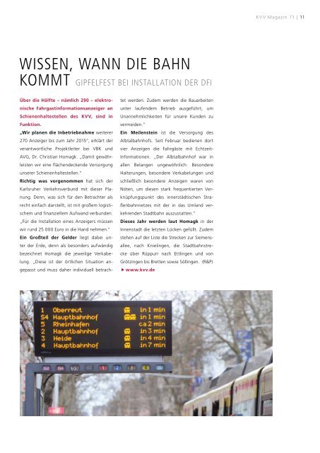 KVV-Magazin Nr. 71, April 2013 - KVV - Karlsruher Verkehrsverbund