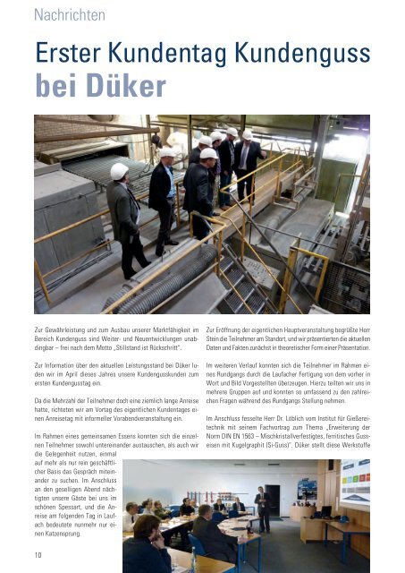 Düker Nachrichten Ausgabe Winter 2013 - Düker GmbH & Co KGaA