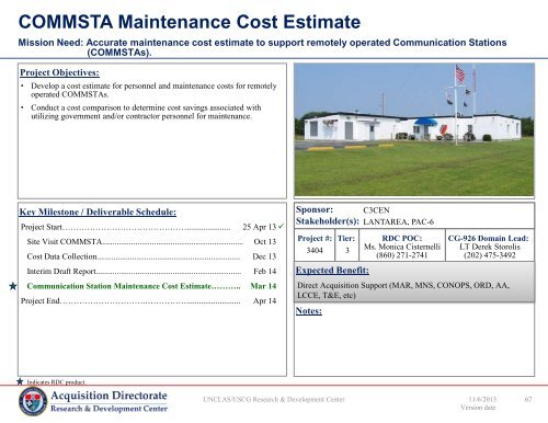 FY14 RDT&E Project Portfolio - USCG - U.S. Coast Guard