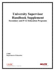 Supervisor's Internship Handbook - UMBC