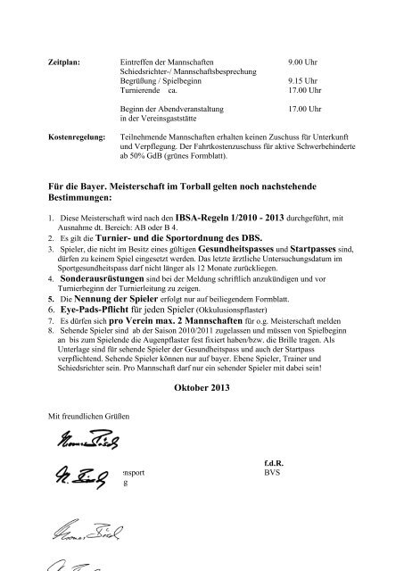 AUSSCHREIBUNG am 16.11.2013 in Landshut - Behinderten- und ...