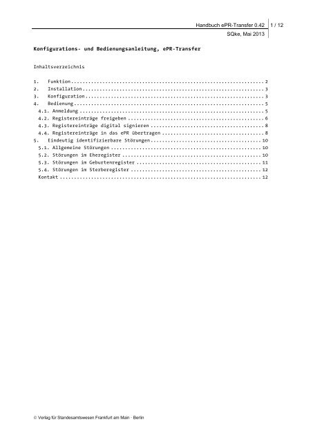 Handbuch ePR-Transfer 0.42 - Dataport