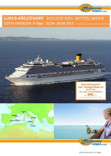 COSTA FAVOLOSA 8 Tage - Holdenried Reisen