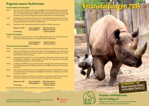 Veranstaltungen 2014 - Zoo Leipzig