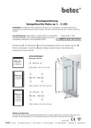 Montageanleitung Spiegelleuchte Make-up 1 - 3 LED - Betec Licht AG