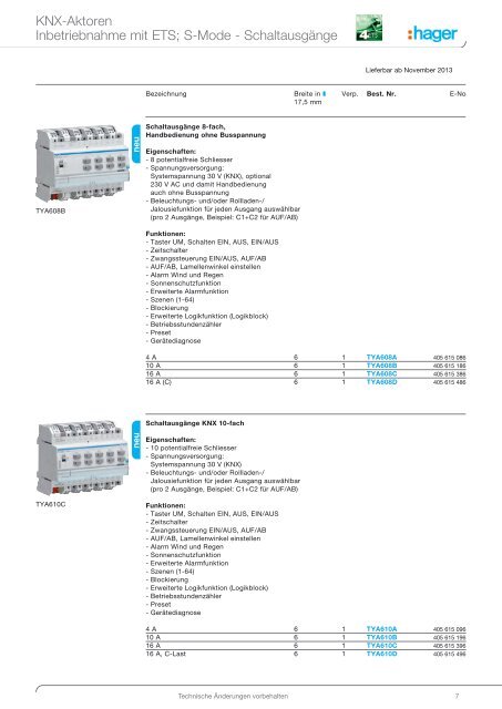 Neue KNX-Aktoren - Hager