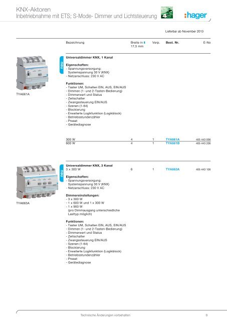 Neue KNX-Aktoren - Hager