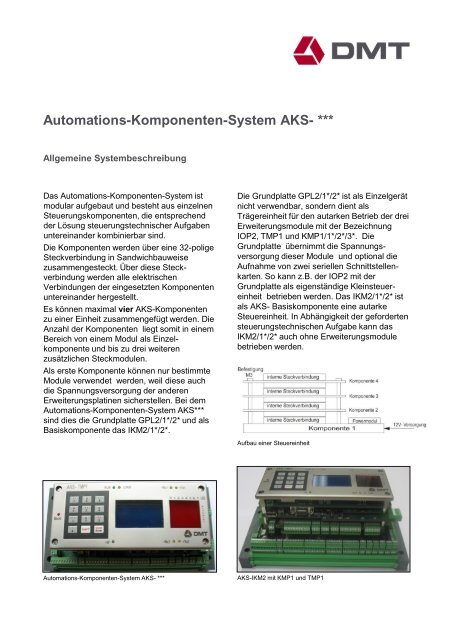 Systembeschreibung AKS - DMT GmbH & Co. KG